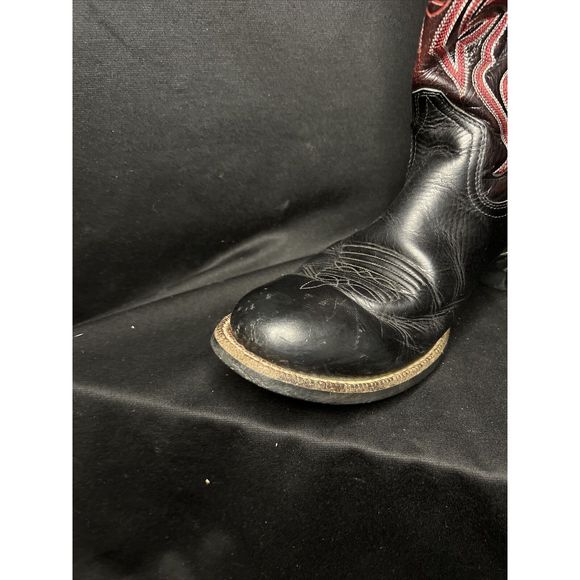 Ariat 38563 Leather Round Toe Cowboy Western Boots Size 9.5 D Men Black Red - Picture 8 of 12